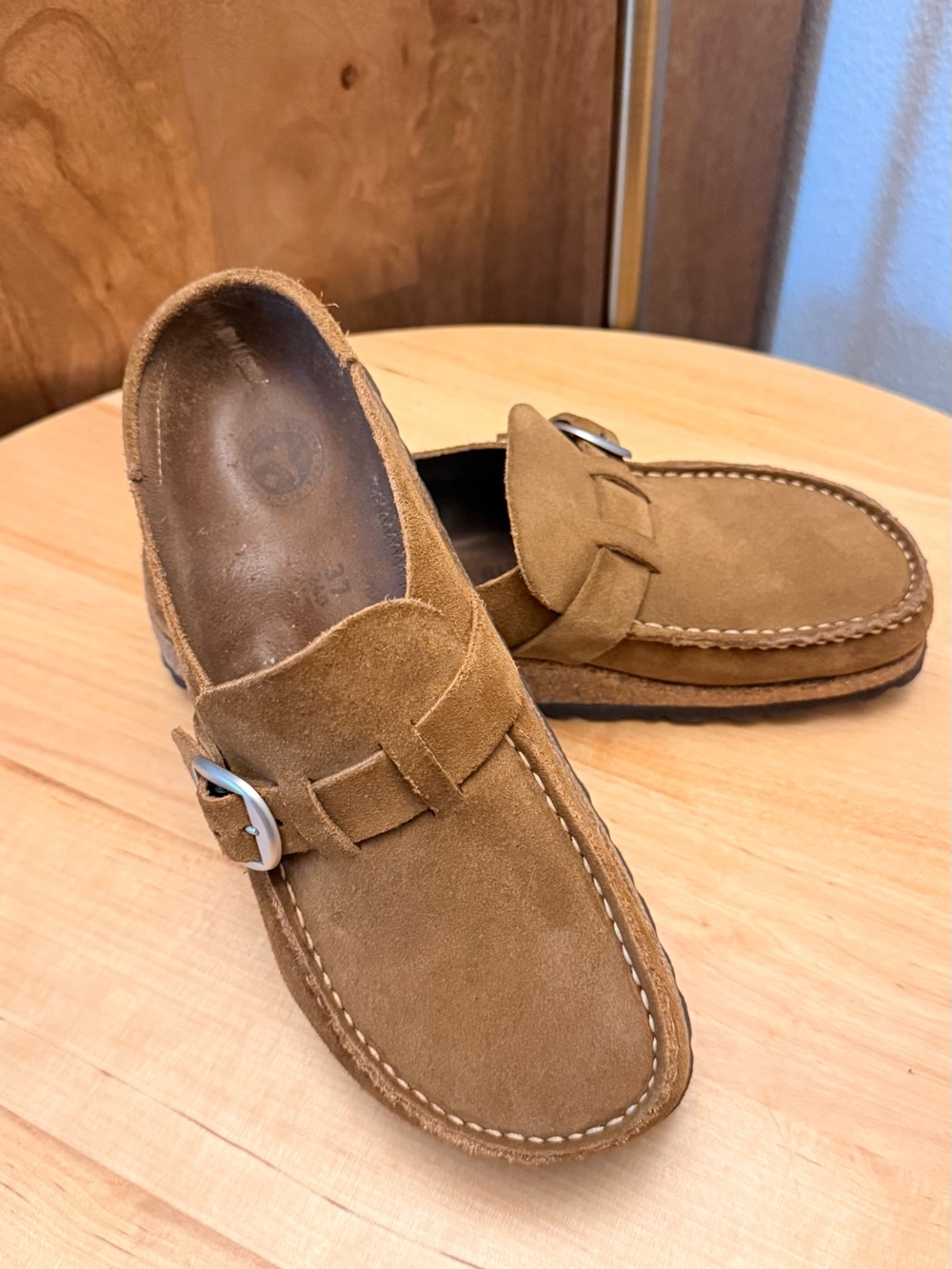 BIRKENSTOCK Buckley Brown leather Suede Clogs